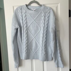 Time and Tru Light Blue Cable Knit Sweater M